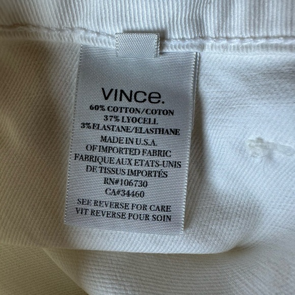 Vince cotton blend wide leg pants with pockets ivory cream size 25 - Picture 4 of 4